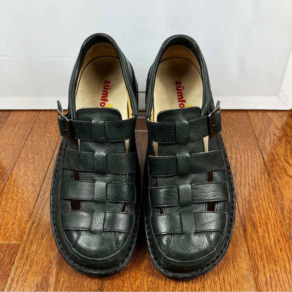 Zumfoot Black Leather Sandals men’s  Size 43M